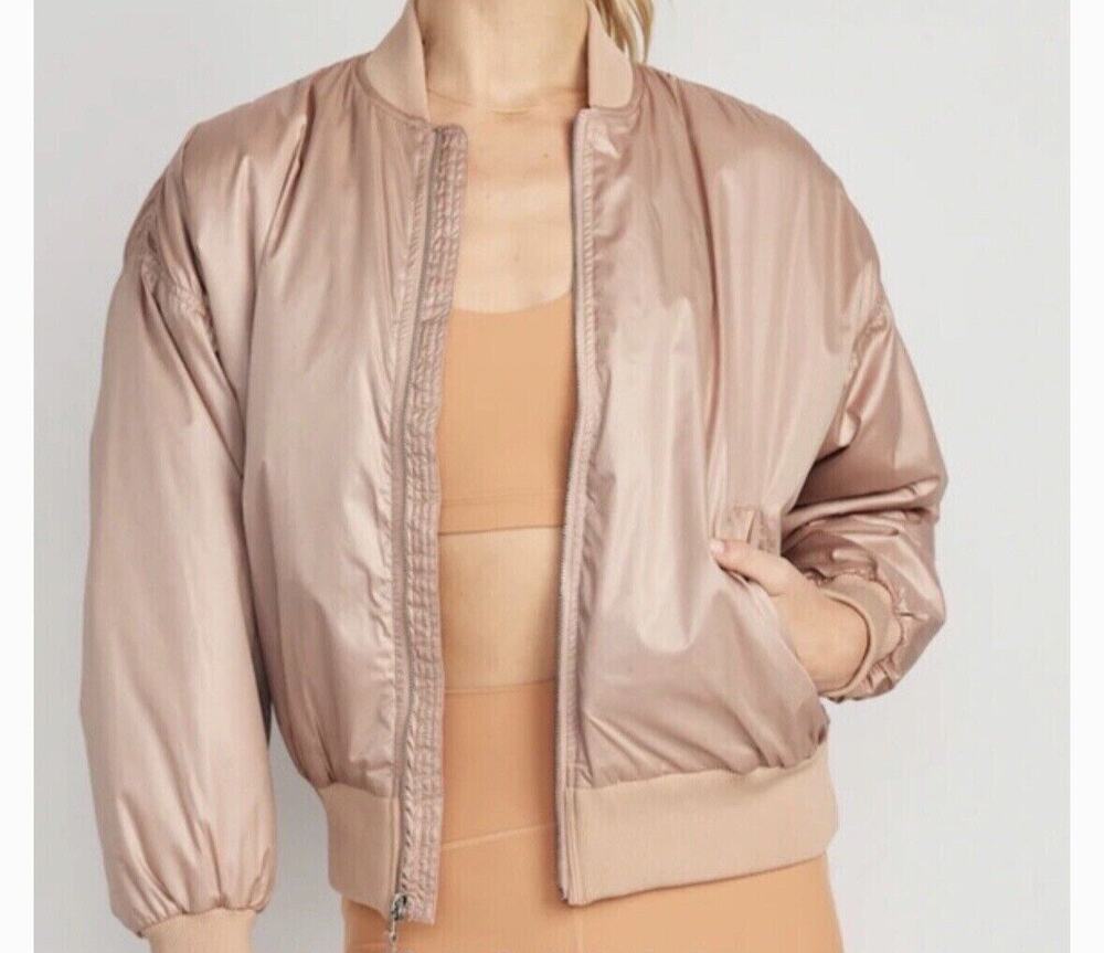 Old Navy Water Resistant Utility Paratrooper Bomber Jacket Beige Womens XXL